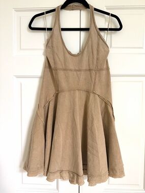 Zara Raw Trim Sleeveless Halter Mini Dress [M]